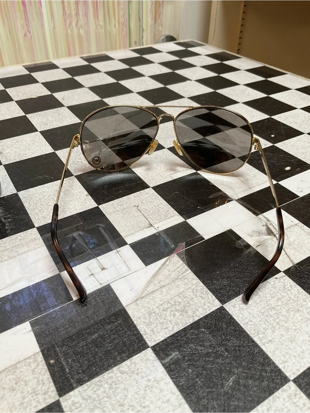 Michael Kors Gold Frame Aviator Sunglasses with Brown Lenses